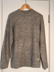 Jack Jones originals boucle wool mix knit pullover Size Small Grey - Picture 1 of 3
