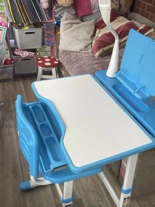 Kids Desk Chair Set School Student Child Kids Study Table Height Adjustable Zzni - Picture 1 of 4