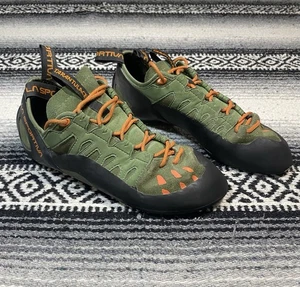 La Sportiva Tarantulace Climbing Shoes Mens 12 Olive/Tiger Lace Up 2159-J READ - Picture 1 of 19
