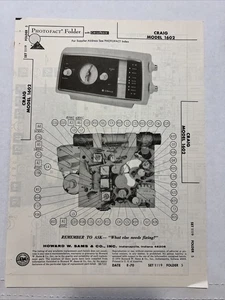 Vintage Sams Photofact Schematic 8-1970 CRAIG MODELO 1602 - Imagen 1 de 2