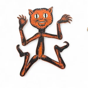 Vintage Halloween Beistle Skairo Bug Cat Monster Jointed Die Cut Rare c. 1930 - Picture 1 of 13