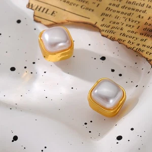 Trendy Magnetic Pearl Clip Earrings for Sensitive Ears Fashionable Look - Picture 1 of 23