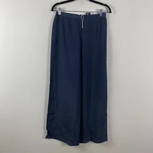 COS 100% Seide Hose weites Bein Gr. XS blau High Waist Pull On einfarbig blau - Bild 1 von 10