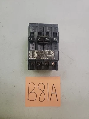 Siemens QT Tandem/Quad Circuit Breaker 15-30-30-15 Amp 4 Pole- ECS - Image 1 of 4