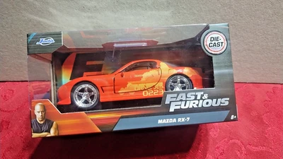 Fast & Furious Mazda RX-7 Collector Car Orange Diecast 1:32 Scale Jada Toys New - Image 1 of 2