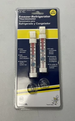 2 Pack Qualite Taylor Freezer Refrigerator Thermometer 3509-5/-20 To 80 Deg F - Image 1 of 2