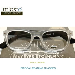 MIASTO KLASSISCHE RECHTECKIGE LESEBRILLE ~ BIFOKAL (MITTLERE PASSFORM) KLAR WEISS + 1,50 - Bild 1 von 2