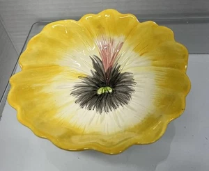 Vintage Yellow Flower Fitz And Floyd Dish 6” Diameter - Picture 1 of 5