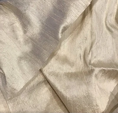 100% SILK DUPION PASTEL YELLOW FABRIC REMNANT 44 CMS. X 80 CMS. NEW & FREEPOST! - Image 1 of 4