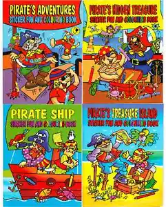 PEGATINA GRANDE A4 BARCO PIRATA Y TESORO ACTIVIDAD LIBRO DIVERTIDO Y PARA COLOREAR 4015 - Imagen 1 de 10