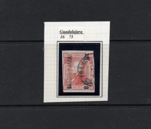 S1310 México 1872 Hildago 25c. Rojo OVEPRINTADO Guadalajara 1v. Usado - Imagen 1 de 2