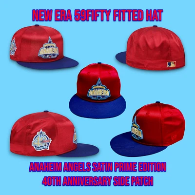 New Era Anaheim Angels 59FIFTY Fitted Hat SATIN PRIME 40th Anniversary 7 1/2 - Image 1 of 4