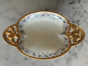 RARE ANTIQUE RAISED GOLD R S GERMANY DAISY Dish Trinket Art - Picture 1 of 7
