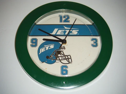 Vintage Spartus 1993 NFL New York Jets Wall Clock (AS-IS Not Working) Cover