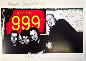 999 HAND Signed print size A4 autographs by band PUNK memorabilia - Picture 1 of 15