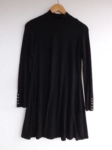 Witchery Dress 6 Womens Black Long Sleeve Button Cuff A Line Viscose Blend - Picture 1 of 7