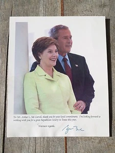 Vintage George and Laura Bush 8X10 Campaign Color Photo - Picture 1 of 2