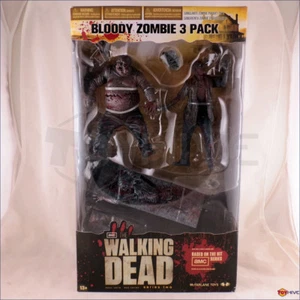 The Walking Dead Bloody Zombie 3 Pack McFarlane Toys Well, RV and Bicycle Girl - Picture 1 of 3