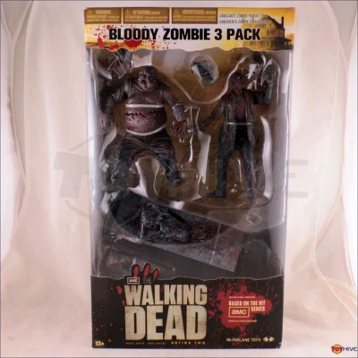 The Walking Dead Bloody Zombie 3 Pack McFarlane Toys Well, RV and  Bicycle Girl - Image 1 of 3