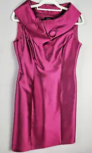 TAHARI Arthur S. Levine Red-Violet Dress - Button Accent - Wool/Silk - Size 6 - Picture 1 of 13