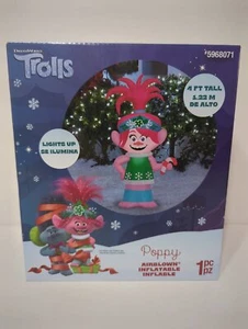 Gemmy 4ft Poppy Candy Cane Christmas Inflatable Trolls Yard Decor Gemmy - Picture 1 of 5