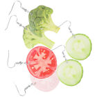 Vegetable Dangle Earrings - Broccoli, Cucumber, Tomato