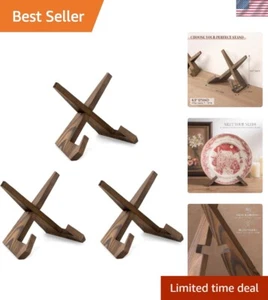 Plate Stand Set of 3 Wooden Display Holders for Plates Photos Artwork Tabletop - Picture 1 of 10