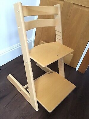 Stokke Tripp Trapp  Natural Wood Adjustable Baby High Chair Good Condition Used • 80£