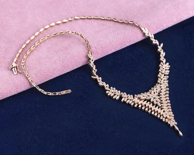 Natural Diamond Round Brilliant Necklace — 3.25 Carat F-G/VS-SI | 14k Rose Gold - Image 1 of 4