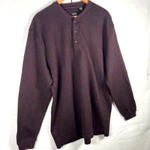 ARROW USA 1851 Men's XL Burgundy Pullover Henley Long Sleeve Shirt Sweater - Picture 1 of 10