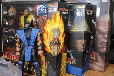 Storm Collectibles Mortal Kombat Raiden Sub Zero Scorpion Goro used lot of 4 Cover