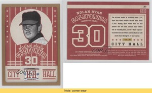 2013 Panini Hometown Heroes City Hall Gold Nolan Ryan #CH13 HOF