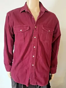 Camisa De Colección Eddie Bauer Granate Para Hombre Talla Mediana Alta Gamuza Franela Pesada Años 90 - Imagen 1 de 8