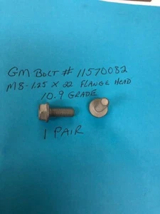 2 NEW Genuine GM M8x1.25x22 10.9 Multi-Purpose Bolts #11570082 1 Pair - Foto 1 di 1