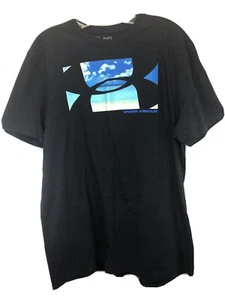Herren Größe Large schwarz Under Armour lockere Passform Heatgear T-Shirt Strand Logo - Bild 1 von 4