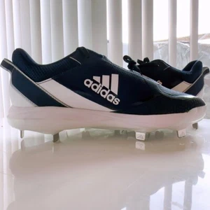 Adidas Sport shoes Men Icon 7 Silver Metal Cleats Navy White Metallic Size 9 - Bild 1 von 14