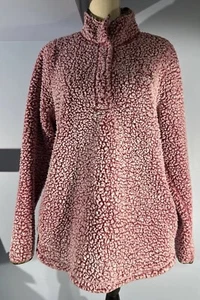Real Tree Sweatshirt Womens Extra Large Pink Sherpa Long Sleeve Fleece - Picture 1 of 9