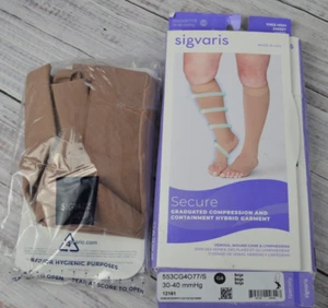 Sigvaris Secure 553 Graduated Compression Stockings Knee High G4 30-40 Beige NEW - Picture 1 of 14
