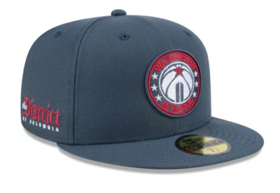 Шляпа Washington Wizards синяя серая альтернативная New Era 59Fifty облегающая размер 7 1/2 - Изображение 1 из 4