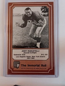 1975 Fleer Football The Immortal Roll H.O.F. #40 Andy Robustelli Rams,Giants - Picture 1 of 5