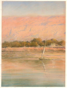 Leslie G. Holland - Signed and Dated 1986 Pastel, The Fishing Village - Picture 1 of 2