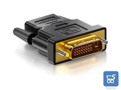 Adattatore DVI-D Dual Link (24 +1) Maschio a HDMI Femmina Bidirezionale FULL HD - Immagine 1 di 3