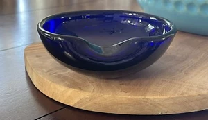 Vintage Elsa Peretti For TIffany & Co Cobalt Blue Thumbprint Dish 5" - Picture 1 of 10