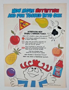 1990s Nutritional HAWAIIAN PUNCH Soft Drink Mascot Colorful Vtg Poster Print Ad - Picture 1 of 1