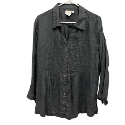 Lo último Top túnica plisada de algodón para mujer lino talla grande azul Lagenlook boho otoño Foto 1 de 4