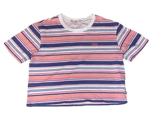 Vans Womens Striped Short Sleeve Cropped T-Shirt Size S - Picture 1 of 7