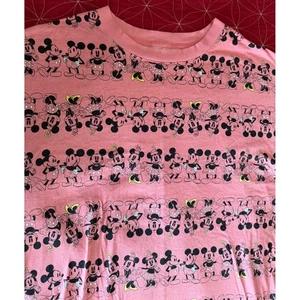 Vestido Camiseta Disney Mickey Minnie Mouse Rosa Rayas Gráfico Talla M - Imagen 1 de 8