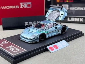 BN Star 1:64 Ice Blue F40 LBWK Racing Sports Model Diecast Metal Car  - Picture 1 of 12