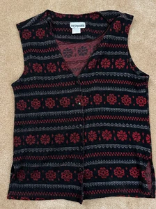 Vintage Retro 80er Oma Blumen Damen Pullover Weste Cardigan Knopfleiste Größe 1X - Bild 1 von 6