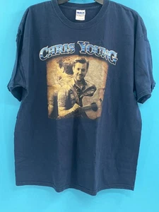 T-shirt Gildan ultra cotone Chris Young Band XL blu navy - Foto 1 di 6